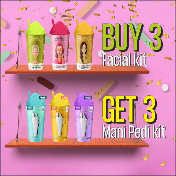 BUY 3 Milk Shake Facial Kit GET 3 Milk Shake Mani-Pedi Kit FREE